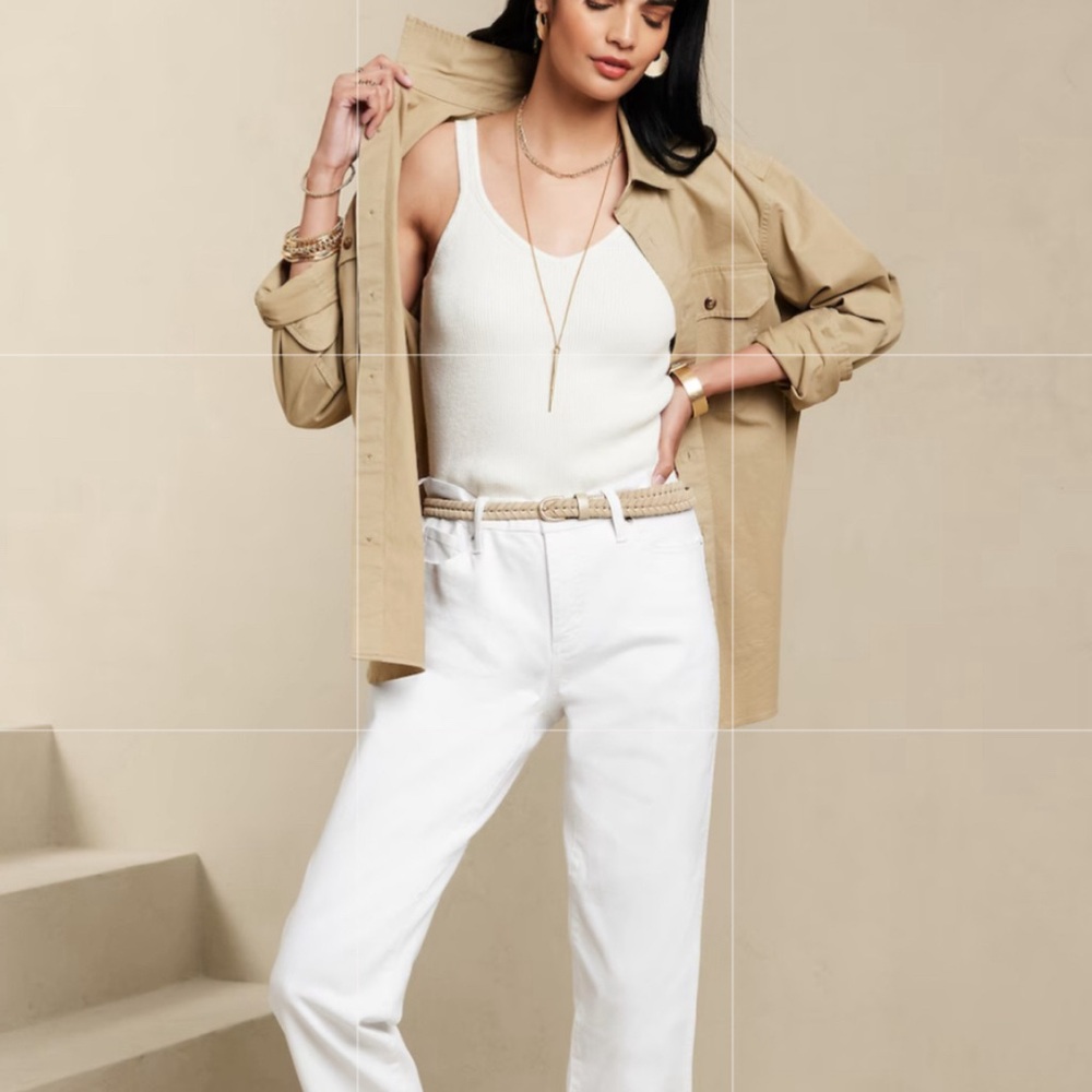 Banana Republic Factory White Slouch Jeans Size 10/30 Petite - Picture 2 of 12